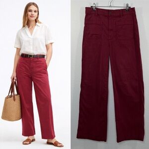 Madewell The Emmett Wide-Leg Pant: Patch Pocket Edition in Claret size 28
